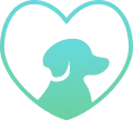 Icône chien dans un cœur